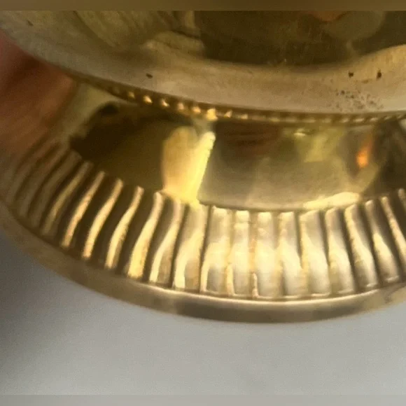 Vintage Brass  Pitcher with Embossed Clam Shell - Picture 6 of 8